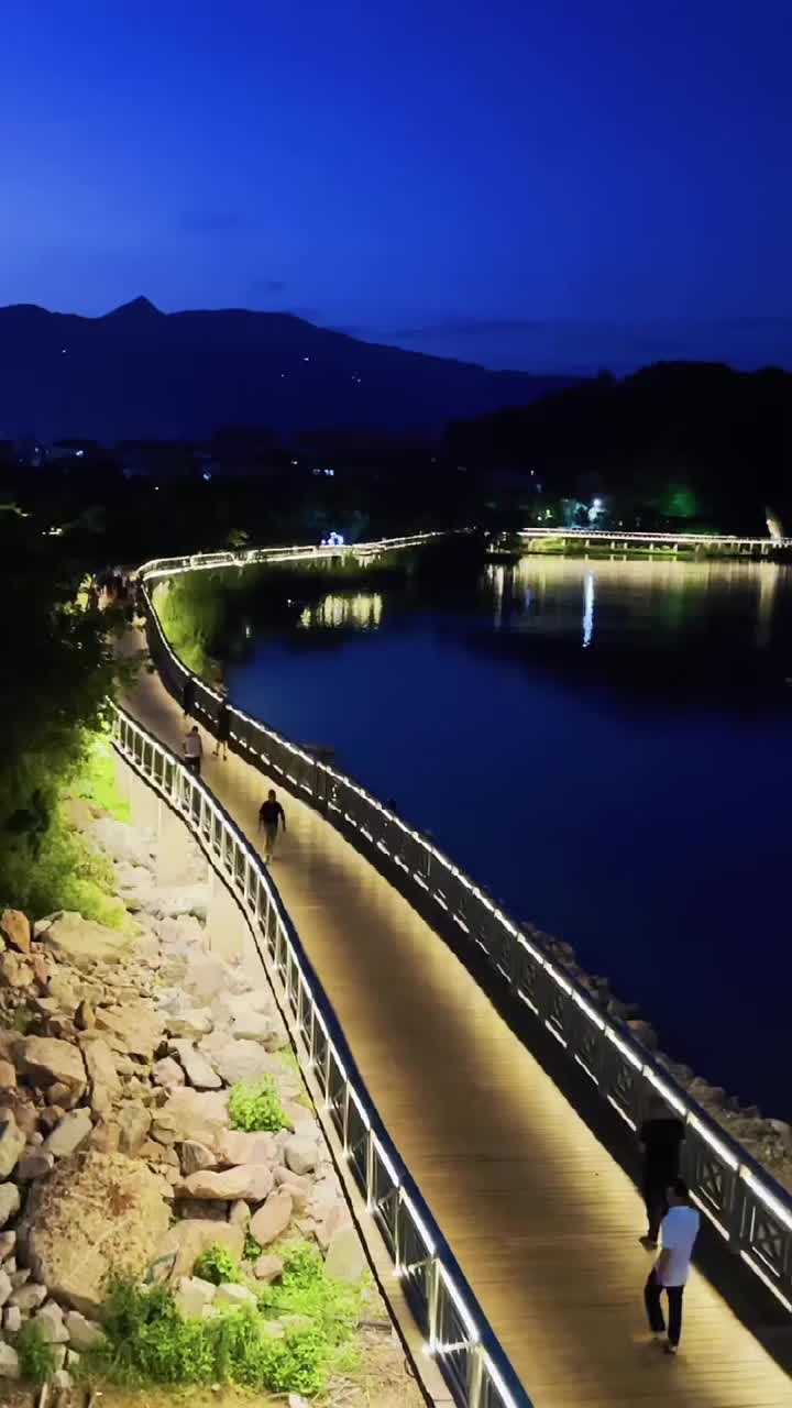仙居绿道夜景身边的美好
