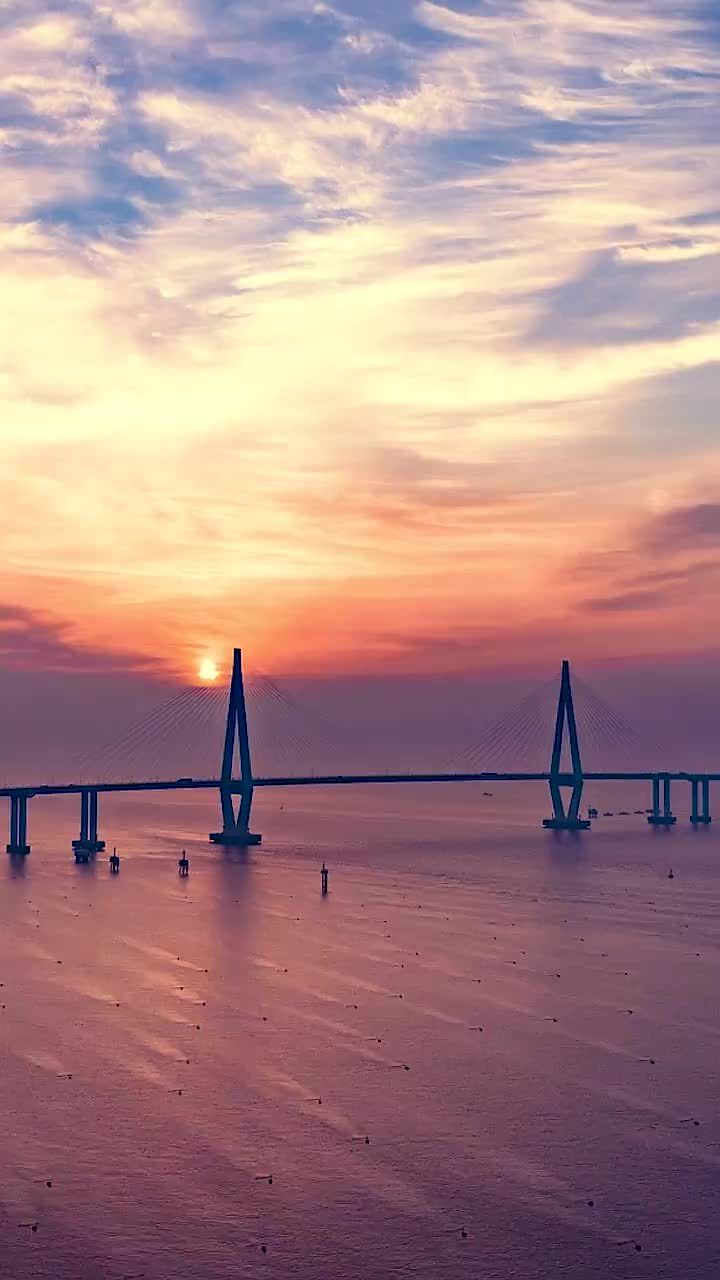 航拍杭州湾跨海大桥
