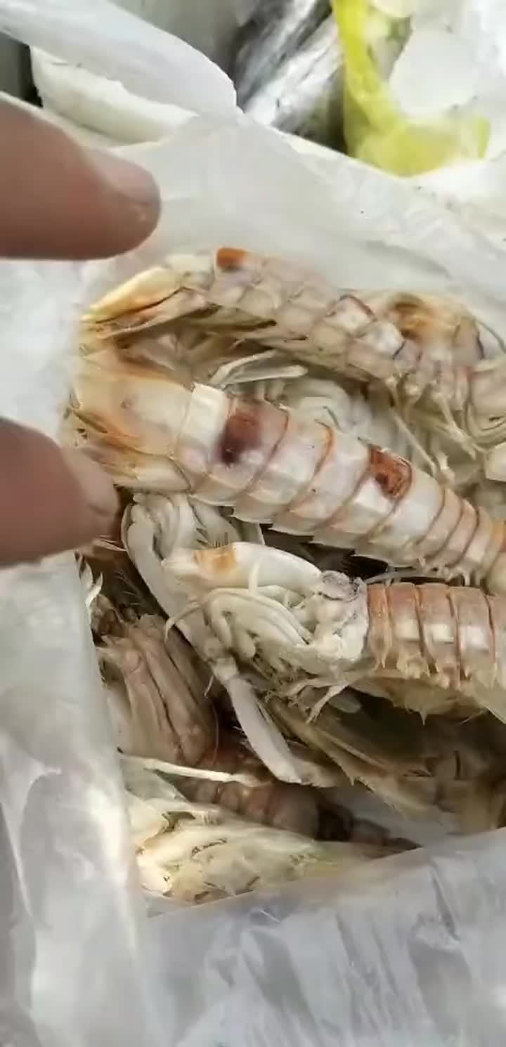 熟的红膏虾姑干下酒好东西