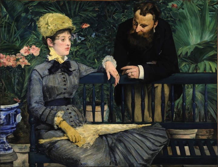 马奈：《在花园温室里》，布面油画，150×115cm，1879年，柏林国立美术馆.jpg