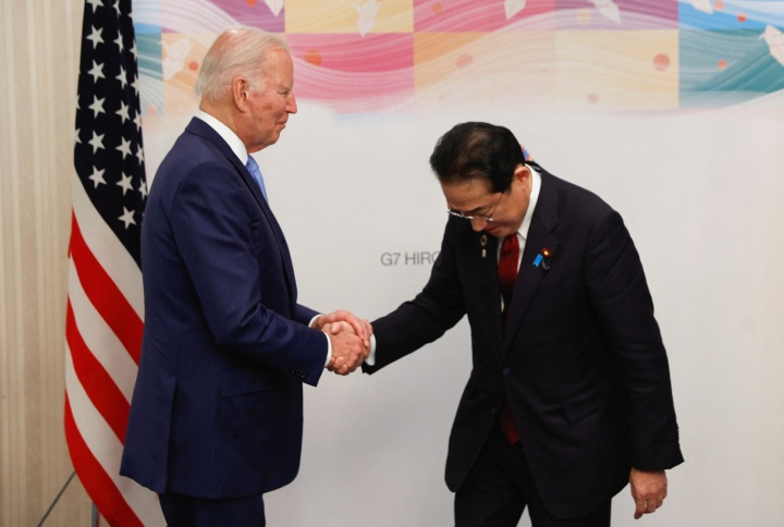 5月18日，日本广岛，日本G7峰会召开前夕，美国总统拜登会见日本首相岸田文雄。.jpg