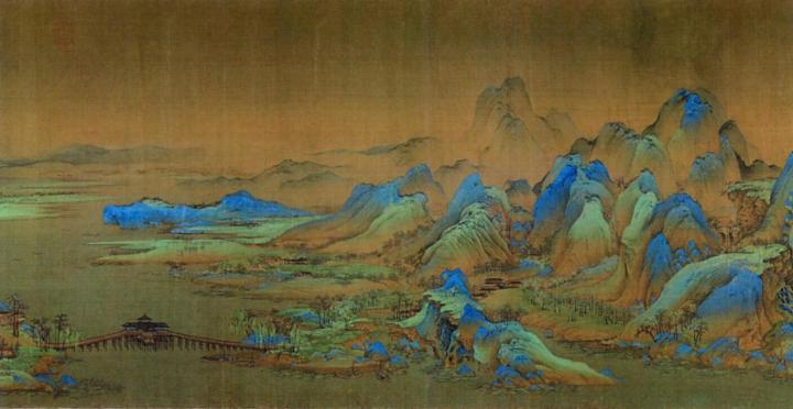 《千里江山图》（局部）